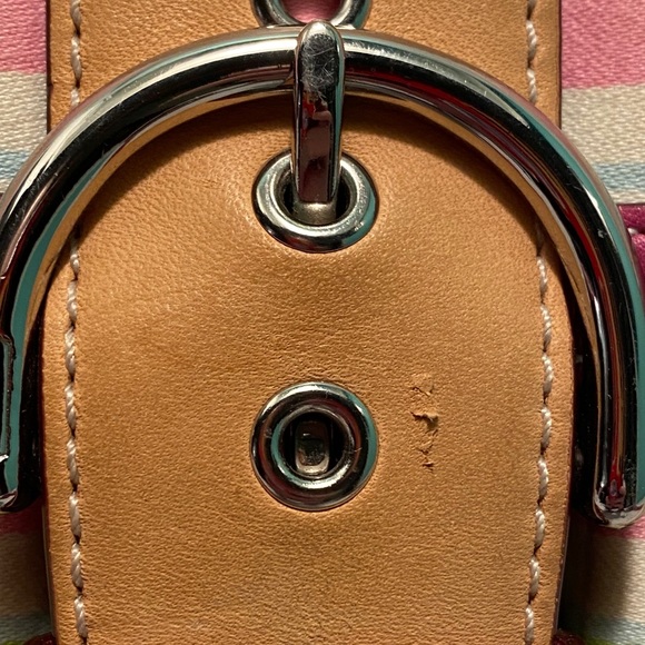 Coach Pink striped Coach Purse - Picture 5 of 7